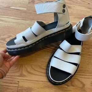 Dr. Martens White Platform Sandals